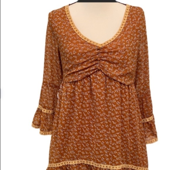 Blu Pepper Dresses & Skirts - BLU PEPPER Dress Cottage Core, Semi Sheer Sz Large